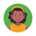 Afro young woman avatar character icon