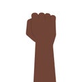 Afroamerican black fist, raised clenched hand. blacklivesmatter, anti-racism, revolution, strike concept. Stock vector