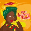 Afroamerican cute character Black history month Vector