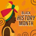 Afroamerican cute character Black history month Vector