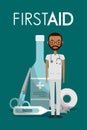 Afroamerican man doctor sthetoscope first aid Royalty Free Stock Photo