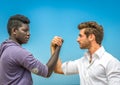 Afroamerican and white man Royalty Free Stock Photo