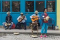 La Havana, Cuba, January 09, 2017: cuban music group on street Royalty Free Stock Photo