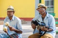 Afrocuban musicans playing in Trinidad, Cuba Royalty Free Stock Photo