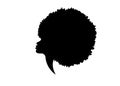 Portrait African American woman face profile. Black logo women silhouette with fashion curly afro hair style concept, Afro beauty Royalty Free Stock Photo