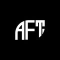 AFT letter logo design on black background.AFT creative initials letter logo concept.AFT letter design
