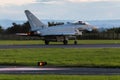 RAF Typhoon lights up the runway Royalty Free Stock Photo