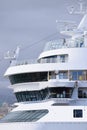 Afterdeck of a big, white cruise ship