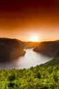 Red Sunset at Aurlandsfjord, Norway