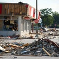 The aftermath of a natural disaster crippling local businesses Royalty Free Stock Photo