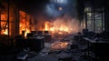 aftermath office fire Royalty Free Stock Photo