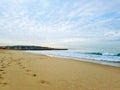 Afternoon on beach with light clouds Royalty Free Stock Photo