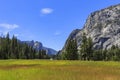 Afternoon of a beautiful grass field in Yosemite Royalty Free Stock Photo