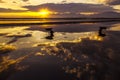 Bright sunset on the Salt field in Ninh Hoa - Vietnam