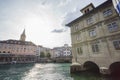 Afternoon cityscape of St. Peter's Church, Zurich