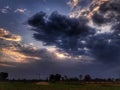 Afternoon in the farmland with beautiful clouds