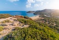 Afternoon foto of aerial view on Vai palm beach in Crete island Royalty Free Stock Photo