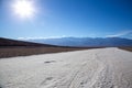 Afternoon Heat over Badwater Basin Salt Flats, Death Valley National Park. California Royalty Free Stock Photo