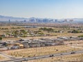 Afternoon high angle view of the Las Vegas Strip skyline and cityscape Royalty Free Stock Photo