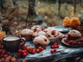 In the afternoon hours, enjoying a picnic outdoors and savoring delicious desserts