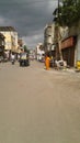 Black and grey clouded sky over street