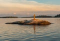 Afternoon Light Glows Over Cairn Statue Royalty Free Stock Photo