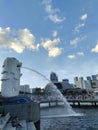 afternoon at Merlion park Singapore 5 Royalty Free Stock Photo