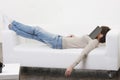 Afternoon nap with book on face Royalty Free Stock Photo