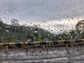 afternoon rainy atmosphere on the way to Palabuhanratu, Sukabumi, West Java