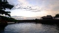 Afternoon sea view and sea-wall, beach, and coral, sunset background Royalty Free Stock Photo