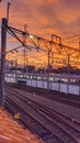 Afternoon summer railways station sky