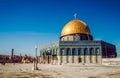 The afternoon sun shines on the golden Dome of the al Aqsa Mosqu Royalty Free Stock Photo