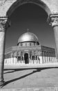 The afternoon sun shines on the golden Dome of the Rock and church steeples on the skyline of the Old City of Jerusalem Royalty Free Stock Photo