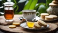 Afternoon Tea with Lemon Cookies Royalty Free Stock Photo