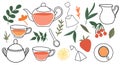 Afternoon tea party, a collection of elements of the tea ceremony, a bag, a sugar bowl, a milk jug, a spoon