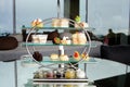 Afternoon tea set of patisseries collection Royalty Free Stock Photo