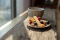 Afternoon tea time, black tea with bread Royalty Free Stock Photo