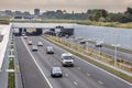 Afternoon traffic on motorway in Randstad Royalty Free Stock Photo