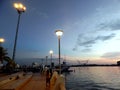 The afternoon view of beachfront park at Losari Makassar, Indonesia