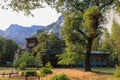 Afternoon view of the famous historical Ahwahnee hotel Royalty Free Stock Photo