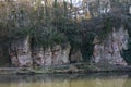 Limestone outcrops at Creswell Crags, UK