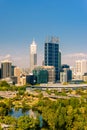 Afternoon view of the modern city of Perth, Western Australia. Royalty Free Stock Photo