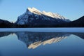Reflection of Mount Rundle in Vermillion Lake, Canadian Rocky Mountains Royalty Free Stock Photo