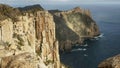 Afternoon view of the sea cliffs at cape pillar in tasmania