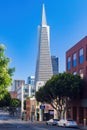 Afternoon view of the Transamerica Pyramid and cityscape