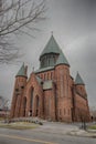 Schenectady, NY / United States - Dec. 29, 2019: A vertical image of the iconic St. John the Evangelist Church