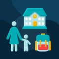 Afterschool babysitting flat concept vector icon