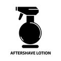 aftershave lotion icon, black vector sign with editable strokes, concept illustration Royalty Free Stock Photo