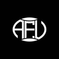 AFU abstract monogram circle logo design on black background. AFU Unique creative initials letter logo Royalty Free Stock Photo