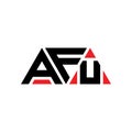 AFU triangle letter logo design with triangle shape. AFU triangle logo design monogram. AFU triangle vector logo template with red Royalty Free Stock Photo